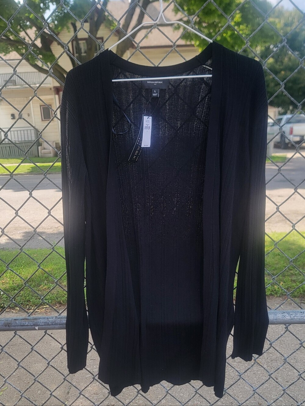 NWT Banana Republic Black Ribbed Longline Cardigan – Size L